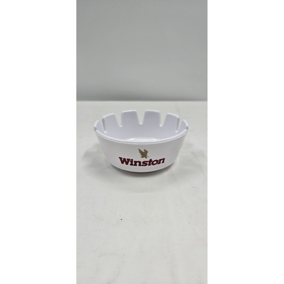 Other - Winston‎ Ashtray White With Red Gold Lettering - NASCAR Vintage Tobacciana